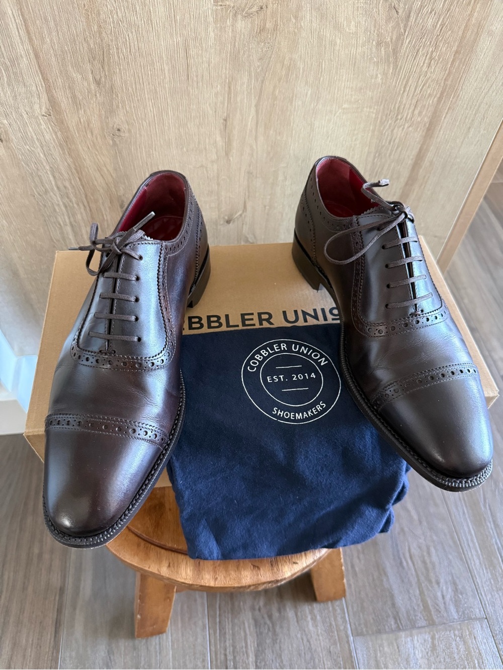 Cobbler Union Men’s Dark Brown Adelaide museum
Leather Oxford Shoes UK6 US7